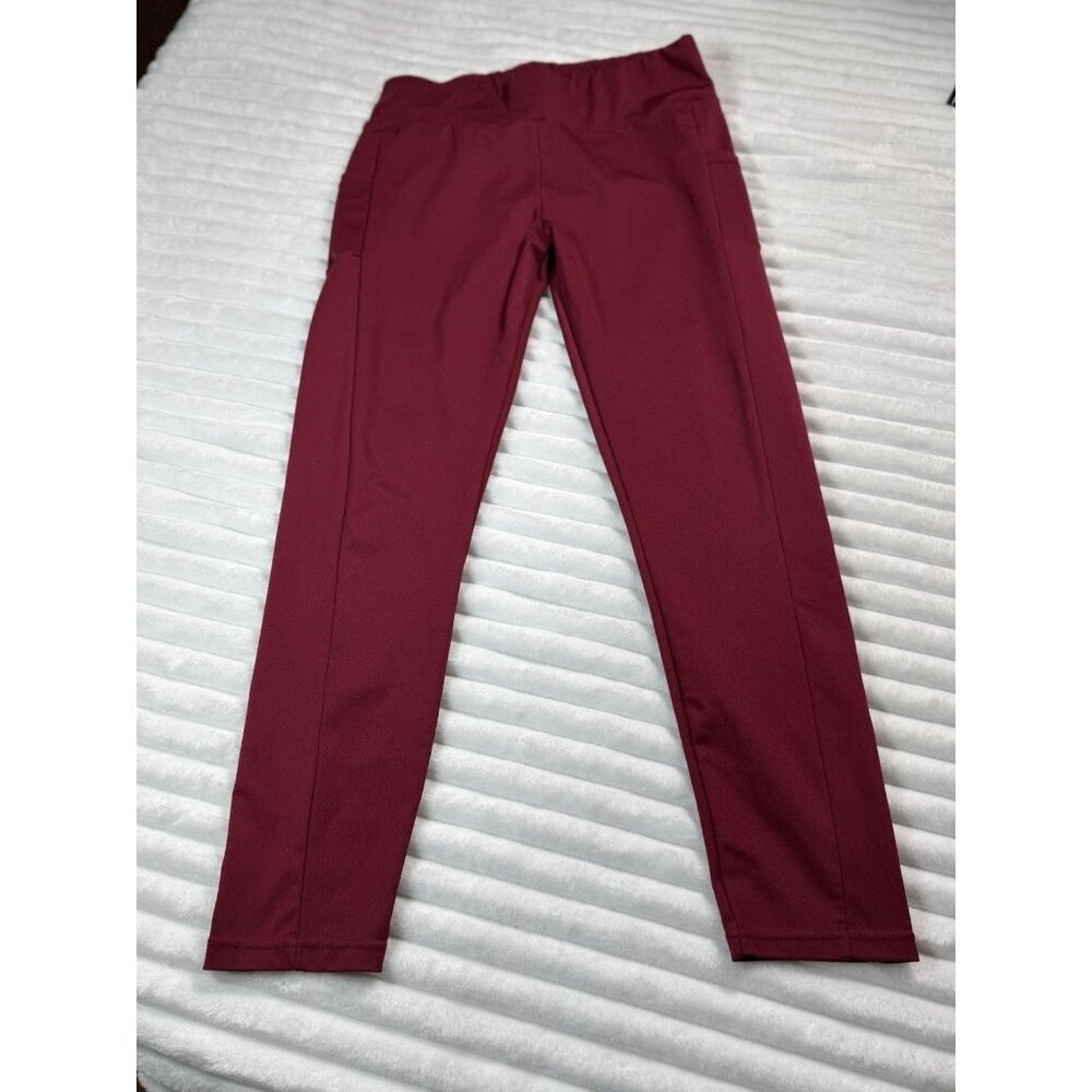 Shein Butt Lifting Shapewear Burgundy Stretch Full Length Leggings Women's XL